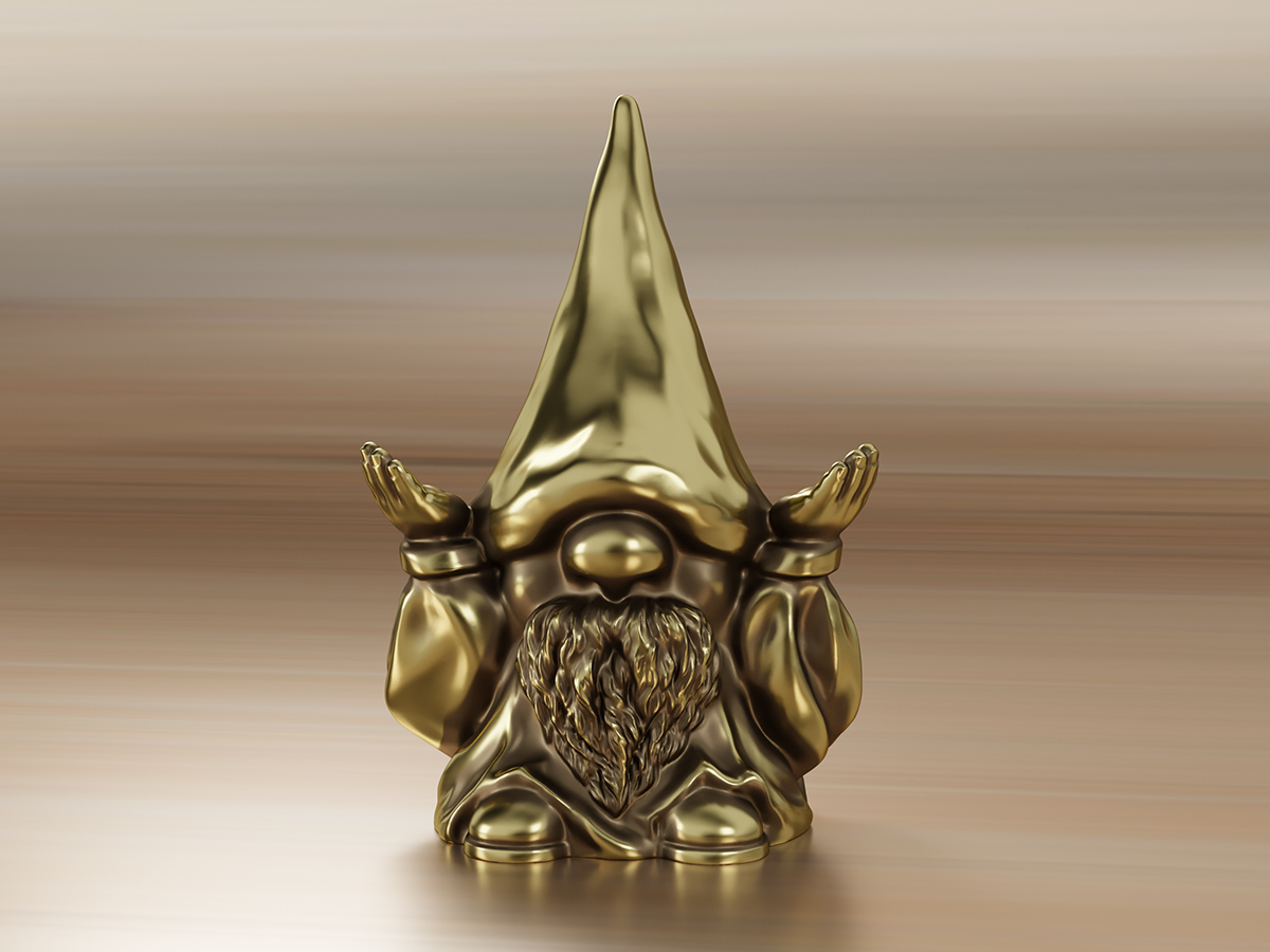 Miniature Sculptures of the Small Cute Gnomes. Made for 3D Printing.